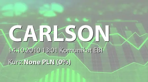 CARLSON INVESTMENTS SE: Umowa inwestycyjna z Małgorzatą Trzaskoma, Zenonem Osemlak a Zenonem Tudziarz oraz Carlson Capital Partners sp.zo.o. (2010-10-14)