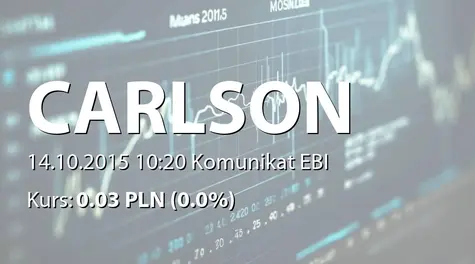 CARLSON INVESTMENTS SE: Umowa z Animatorem Rynku (2015-10-14)