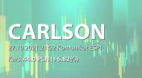 CARLSON INVESTMENTS SE: Zamiar połączenia z Carlson Tech Ventures AS (2021-10-27)