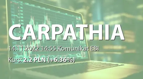 Carpathia Capital Alternatywna Spółka Inwestycyjna S.A.: SA-Q3 2022 (2022-11-14)