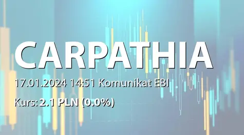 Carpathia Capital Alternatywna Spółka Inwestycyjna S.A.: Terminy przekazywania raportów okresowych w 2024 roku (2024-01-17)