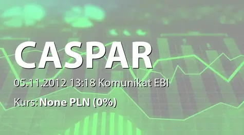 CASPAR Asset Management S.A.: Informacja o rejestracji Caspar Parasolowy FIO w rejestrze Funduszy Inwestycyjnych (2012-11-05)