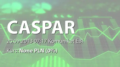 CASPAR Asset Management S.A.: PodwyĹźszenia kapitału zakładowego na skutek wydania akcji serii G (2013-09-20)