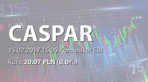 CASPAR Asset Management S.A.: Powołanie członka ZarzÄdu, zrzeczenie siÄ prokury samoistnej (2017-02-15)