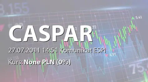 CASPAR Asset Management S.A.: Przystąpienie do systemu ESPI (2011-07-27)