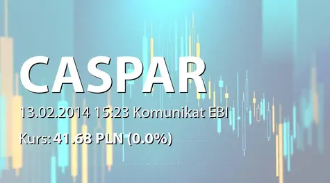 CASPAR Asset Management S.A.: Rejestracja podwyższenia kapitału w KRS (2014-02-13)