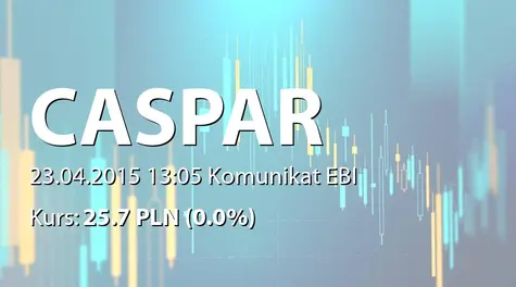 CASPAR Asset Management S.A.: Rekomendacja Zarządu dotycząca wypłaty dywidendy - 0,61 PLN (2015-04-23)