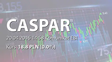 CASPAR Asset Management S.A.: Rekomendacja Zarządu ws. wypłaty dywidendy - 0,32 PLN (2016-04-20)