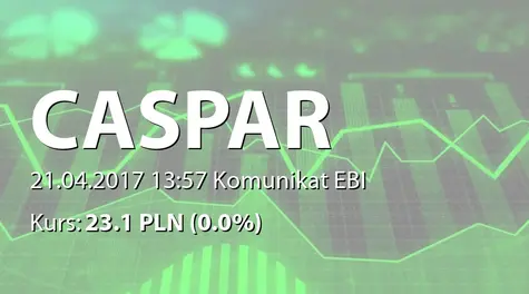 CASPAR Asset Management S.A.: Rekomendacja ZarzÄdu ws. wypłaty dywidendy - 0,67 PLN (2017-04-21)