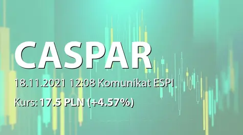 CASPAR Asset Management S.A.: Rozpoczęcie procesu ubiegania się o dopuszczenie akcji do obrotu na rynku regulowanym GPW (2021-11-18)