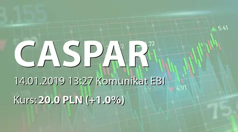 CASPAR Asset Management S.A.: Terminy przekazywania raportĂłw okresowych w 2019 r. (2019-01-14)