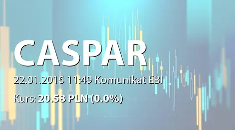 CASPAR Asset Management S.A.: Terminy przekazywania raportów w 2016 roku (2016-01-22)