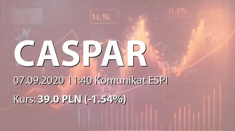 CASPAR Asset Management S.A.: Wartość aktywów pod zarządzaniem na koniec sierpnia 2020 (2020-09-07)