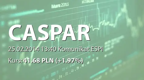 CASPAR Asset Management S.A.: Zakup akcji przez Leszka Kasperskiego (2014-02-25)