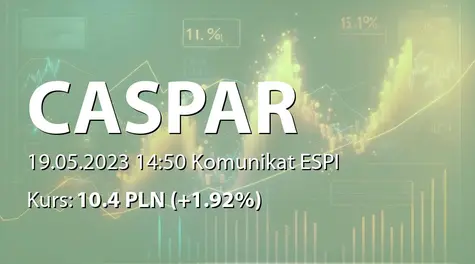 CASPAR Asset Management S.A.: ZWZ (12:00) - projekty uchwał: wypłata dywidendy - 0,56 PLN, zmiany w RN, zmiany w statucie (2023-05-19)