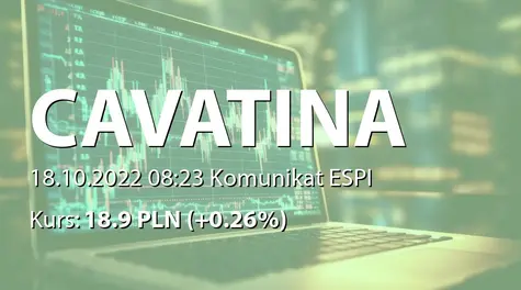 Cavatina Holding S.A.: Nabycie akcji przez Wiceprezesa Zarządu (2022-10-18)