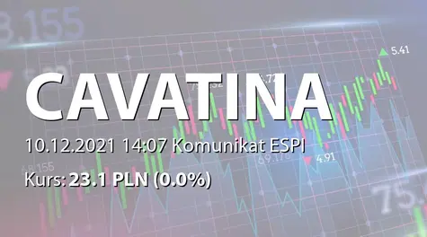 Cavatina Holding S.A.: Ostateczna wysokość kosztów emisji akcji zwykłych na okaziciela serii B (2021-12-10)