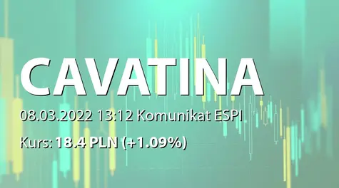 Cavatina Holding S.A.: Podsumowanie emisji obligacji serii P2022A (2022-03-08)