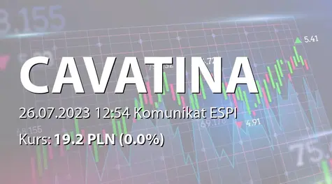 Cavatina Holding S.A.: Podsumowanie emisji obligacji serii P2023B_EUR (2023-07-26)