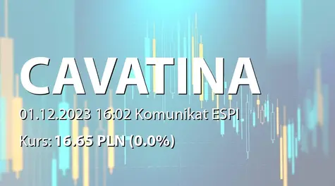 Cavatina Holding S.A.: Uchwała ws. emisji obligacji serii P2023D (2023-12-01)