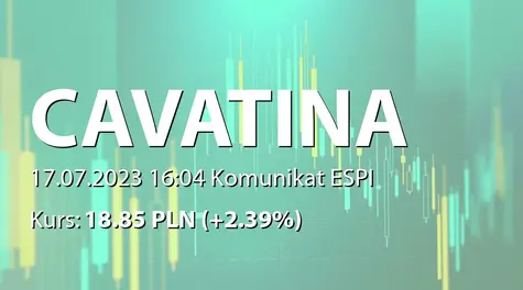 Cavatina Holding S.A.: Warunkowa rejestracja obligacji serii P2023B_EUR w KDPW (2023-07-17)