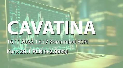Cavatina Holding S.A.: Warunkowe dopuszczenie do obrotu obligacji serii P2022D (2022-11-16)