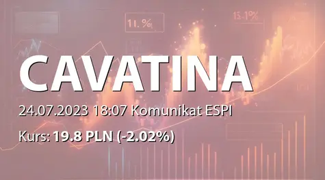 Cavatina Holding S.A.: Warunkowe dopuszczenie obligacji serii P2023B_EUR do obrotu (2023-07-24)