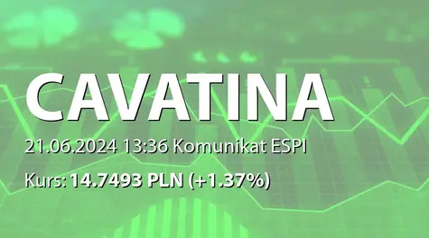 Cavatina Holding S.A.: Warunkowe dopuszczenie do obrotu obligacji serii P2024A (2024-06-21)