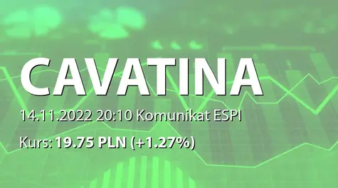 Cavatina Holding S.A.: Warunkowy przydział obligacji serii P2022D (2022-11-14)