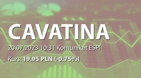 Cavatina Holding S.A.: Warunkowy przydział obligacji serii P2023B_EUR (2023-07-20)