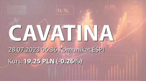 Cavatina Holding S.A.: Wyznaczenie pierwszego dnia notowań obligacji serii P2023B_EUR (2023-07-28)