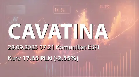 Cavatina Holding S.A.: Wyznaczenie pierwszego dnia notowań obligacji serii P2023C (2023-09-28)