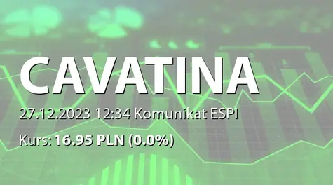 Cavatina Holding S.A.: Wyznaczenie pierwszego dnia notowań obligacji serii P2023D (2023-12-27)
