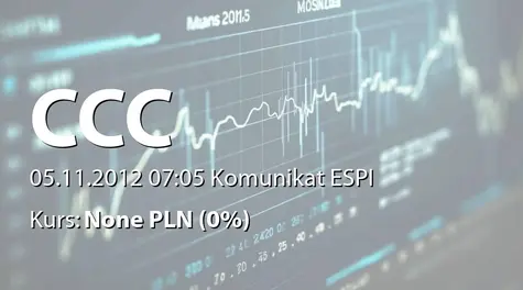 CCC S.A.: Raport miesięczny za październik 2012 r. (2012-11-05)