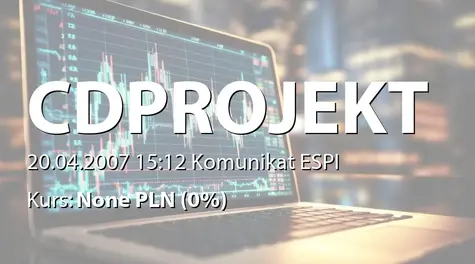 CD Projekt S.A.: Aneks do umowy kredytowej z Bankiem BPH SA  (2007-04-20)