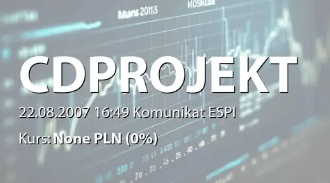 CD Projekt S.A.: Aneks do umowy kredytowej z Bankiem BPH SA (2007-08-22)