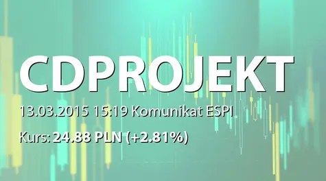 CD Projekt S.A.: Aneks do umowy o kredyt odnawialny z mBank SA (2015-03-13)