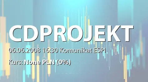 CD Projekt S.A.: Oświadczenie dot. przestrzegania zasad ładu korporacyjnego - korekta raportu 58/2008 (2008-06-06)