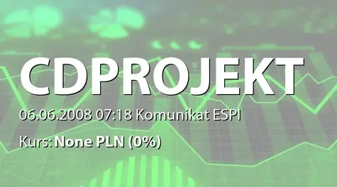 CD Projekt S.A.: Oświadczenie dot. stosowania zasad ładu korporacyjnego w 2007 r. (2008-06-06)