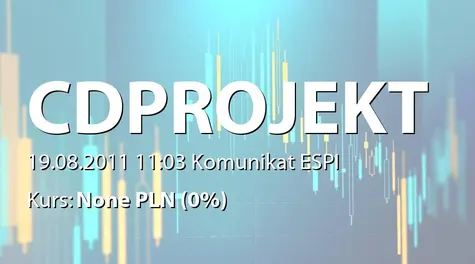 CD Projekt S.A.: Powtórne zawiadomienie akcjonariuszy o zamiarze połączenia z CD Projekt RED sp. z o.o. (2011-08-19)