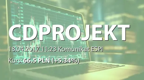 CD Projekt S.A.: Rekomendacja Zarządu ws. wypłaty dywidendy - 1,05 PLN (2017-04-18)