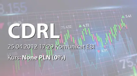 CDRL S.A.: Raport roczny skonsolidowany Grupy Kapitałowej CDRL za 2011 rok. (2012-04-25)