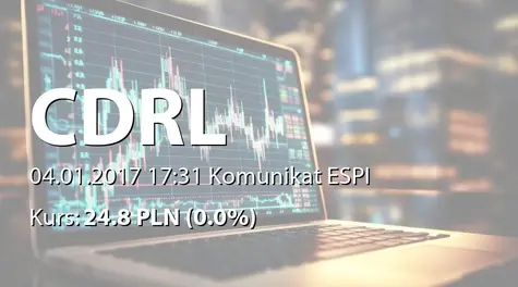 CDRL S.A.: Raport za grudzień 2016 (2017-01-04)