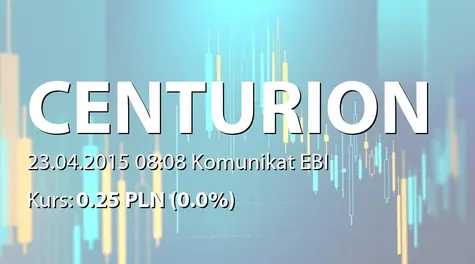 Centurion Finance ASI S.A.: Harmonogram emisji akcji serii D z prawem poboru (2015-04-23)