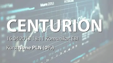 Centurion Finance ASI S.A.: Harmonogram realizacji PP akcji serii D (2013-04-16)