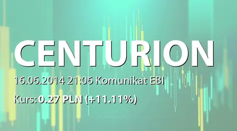 Centurion Finance ASI S.A.: Informacja zgodnie z dobrymi praktykami spółek notowanych na NewConnect (2014-06-16)