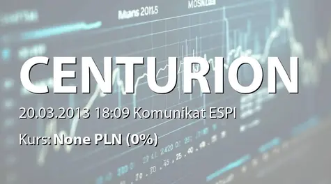 Centurion Finance ASI S.A.: Lista akcjonariuszy, którzy wzięli udział w Walnym Zgromadzeniu oraz mieli co najmniej 5% głosów (2013-03-20)