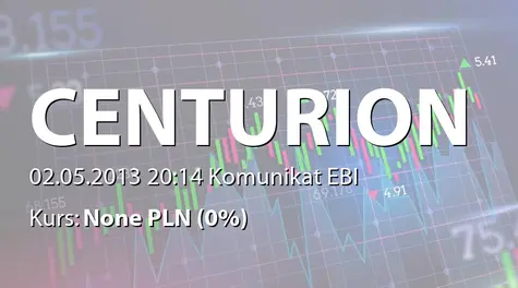 Centurion Finance ASI S.A.: Odwołanie harmonogramu realizacji PP akcji serii D  (2013-05-02)