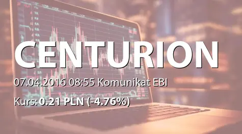Centurion Finance ASI S.A.: Spłata pożyczek - 8,1 mln PLN (2016-04-07)
