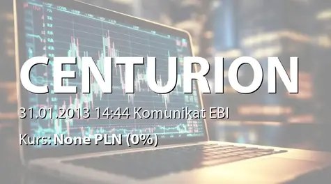 Centurion Finance ASI S.A.: Terminy przekazywania raportów okresowych w 2013 r. (2013-01-31)